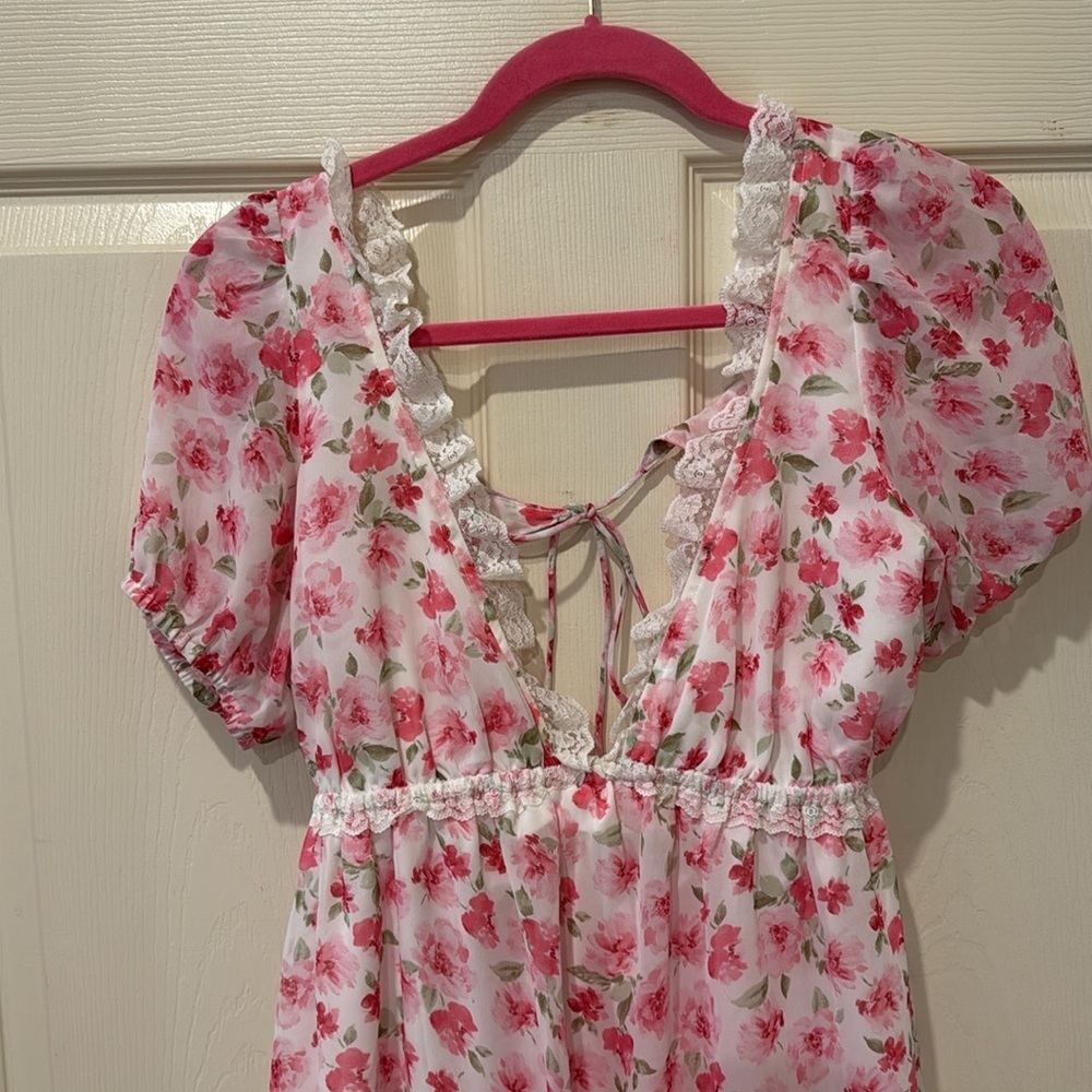 Sky to Moon pink babydoll dress, medium - Picture 4 of 8